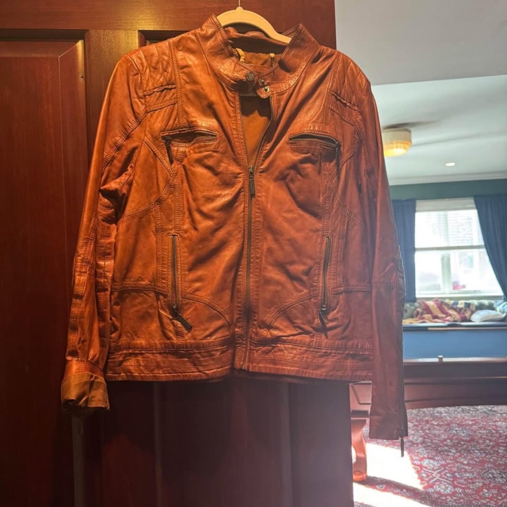 Brown real Leather Jacket